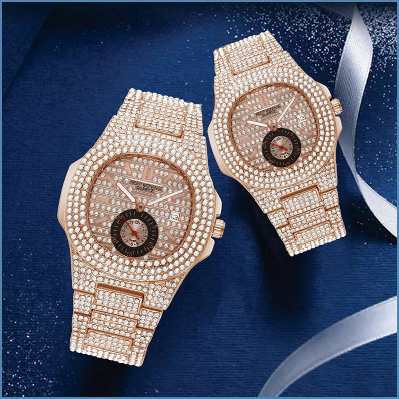 Watch Fashion And Fully-jewelled Calendar Quartz