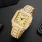 Straight European Hip Hop Diamond Quartz Wrist Watch