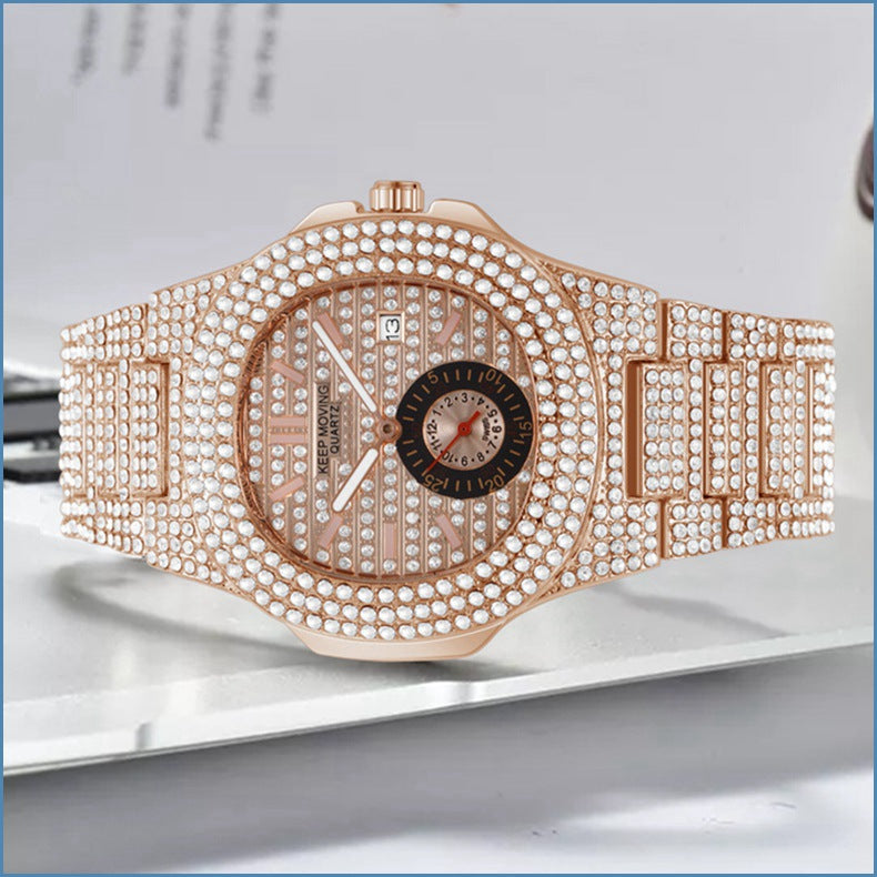 Watch Fashion And Fully-jewelled Calendar Quartz