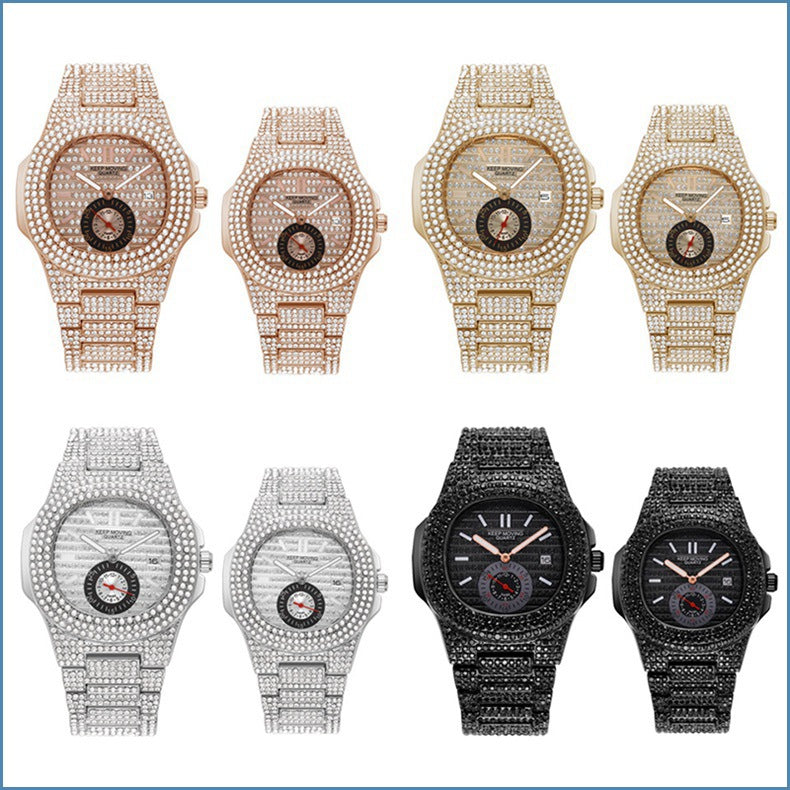 Watch Fashion And Fully-jewelled Calendar Quartz