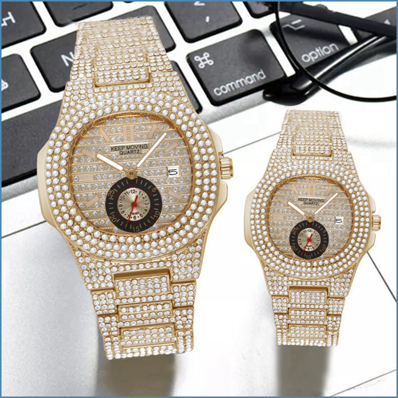 Watch Fashion And Fully-jewelled Calendar Quartz