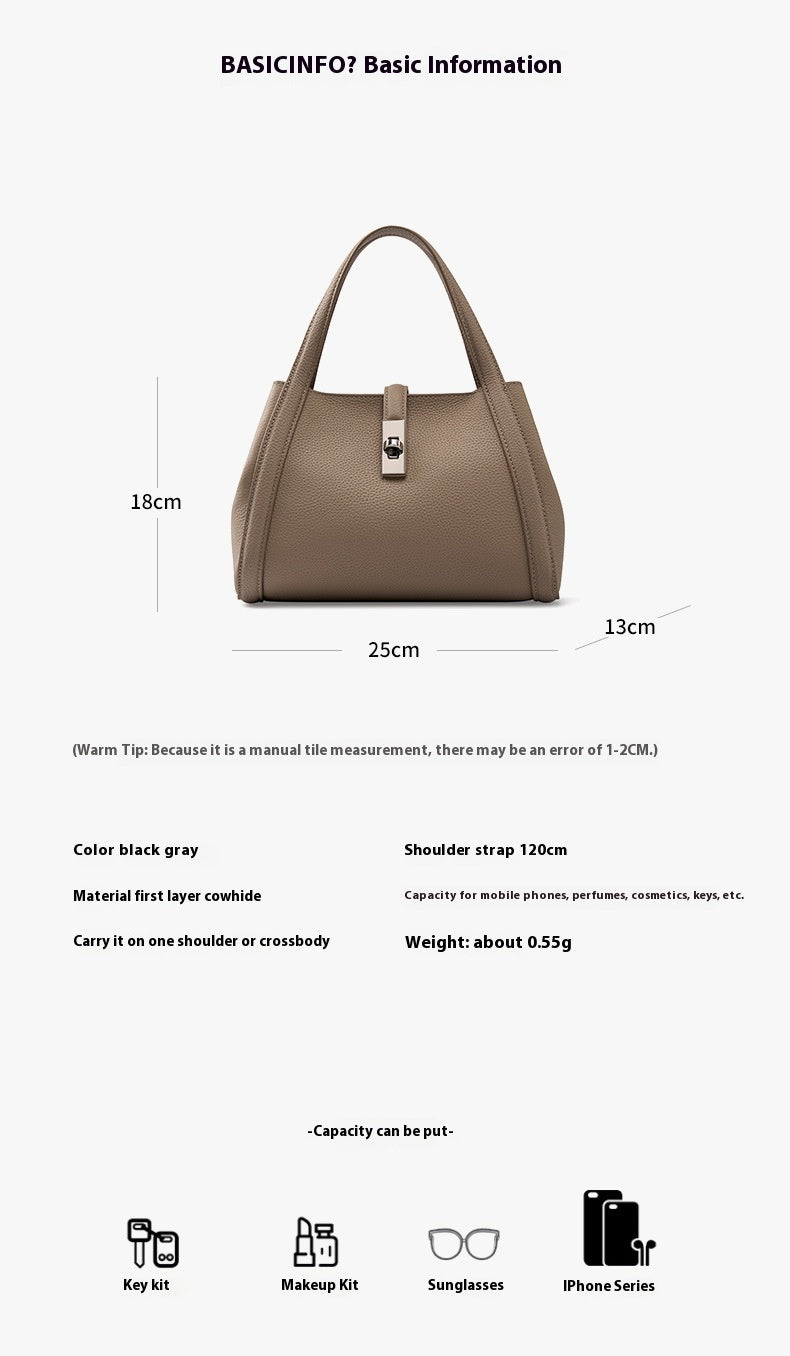 Korean-style Large-capacity Leather Handbag