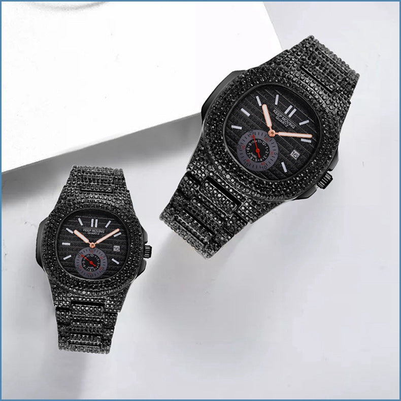 Watch Fashion And Fully-jewelled Calendar Quartz