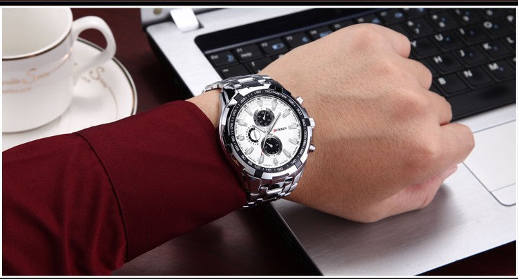 Men's Watch Business Steel Belt Quartz Watch