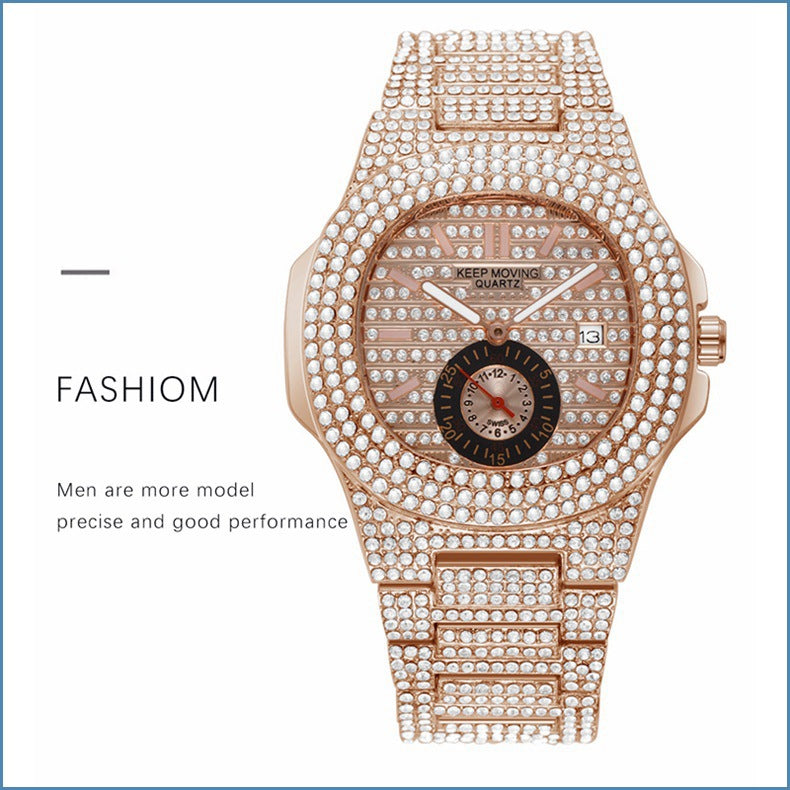 Watch Fashion And Fully-jewelled Calendar Quartz