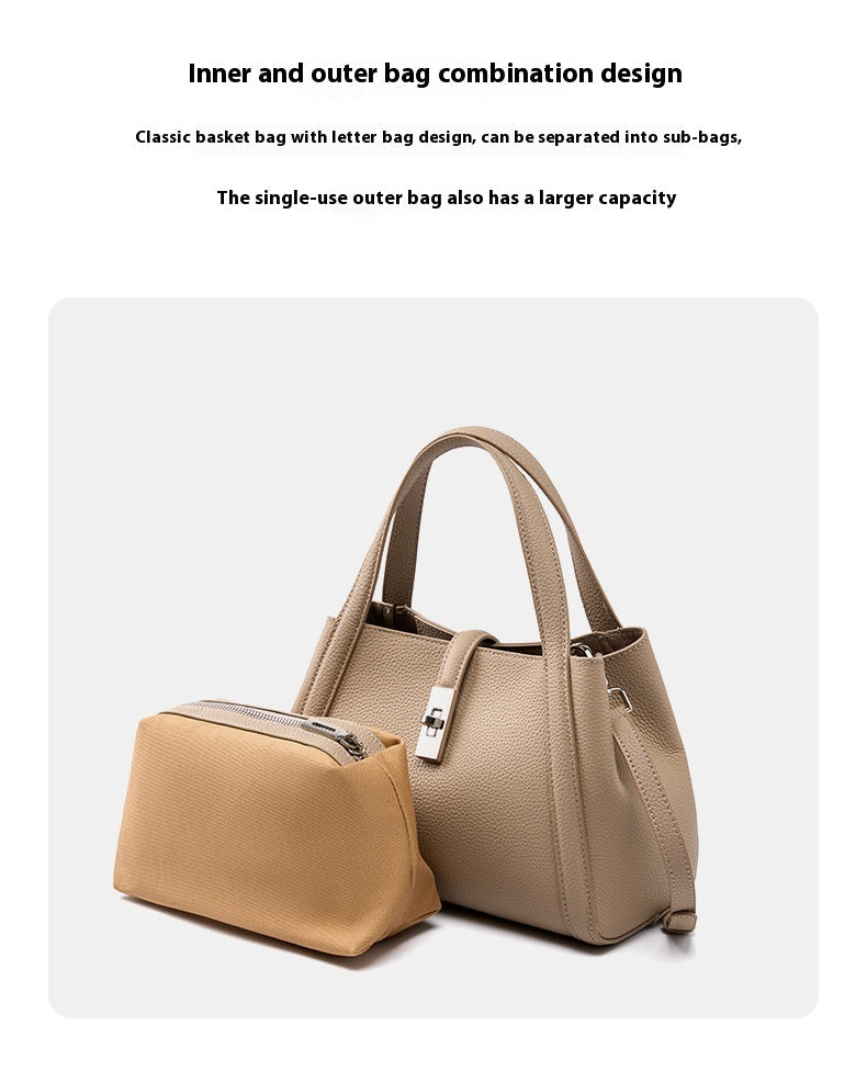 Korean-style Large-capacity Leather Handbag