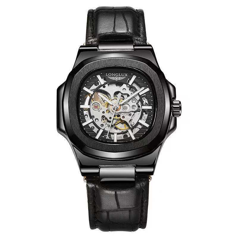 Barrel-shaped Leather Belt Waterproof Watch